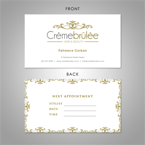 Business Card Design by Eggo May P for Cremebrulee Hair & Beauty | Design: #4196860