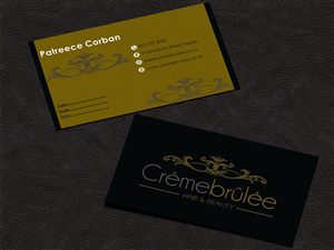 Business Card Design by Art Girl for Cremebrulee Hair & Beauty | Design #4218639