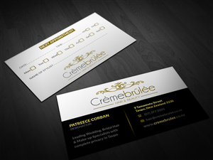 Business Card Design by Pointless Pixels India for Cremebrulee Hair & Beauty | Design: #4186846