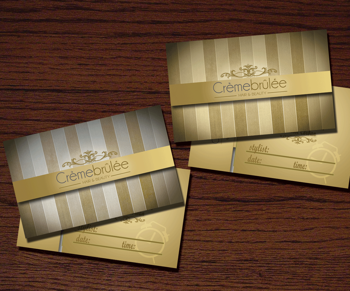 Business Card Design by ioannis1983gr for Cremebrulee Hair & Beauty | Design #4188978