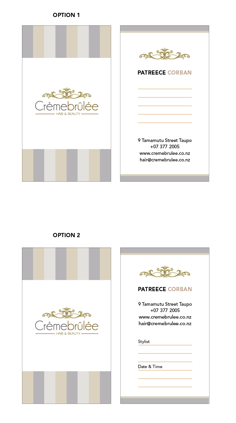 Visitenkarten-Design von jungster für Cremebrulee Hair & Beauty | Design #4192796