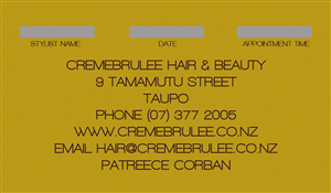 Business Card Design by David Winwood for Cremebrulee Hair & Beauty | Design: #4218077
