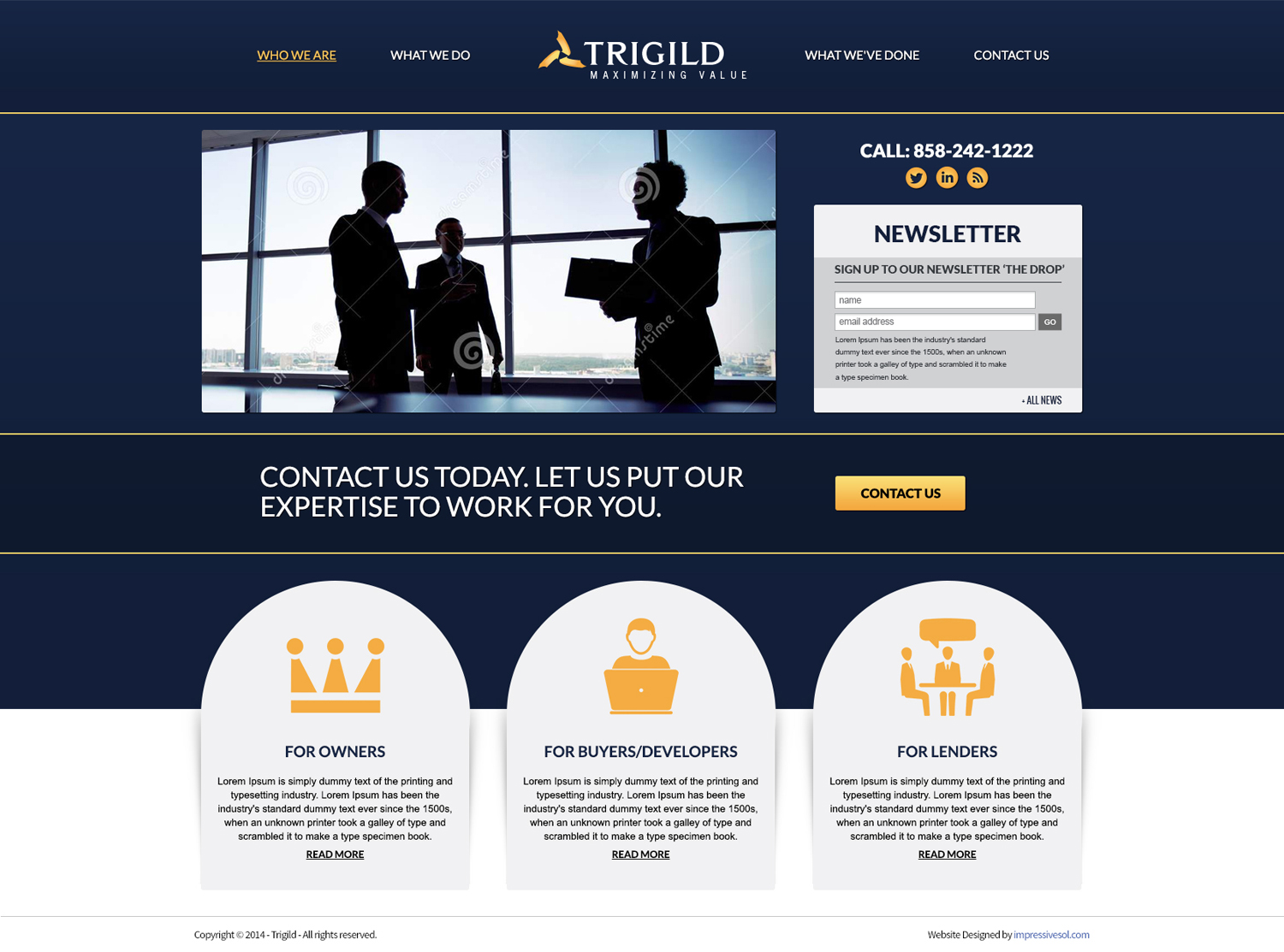 Web Design par Impressive Sol pour Trigild | Design #4192931