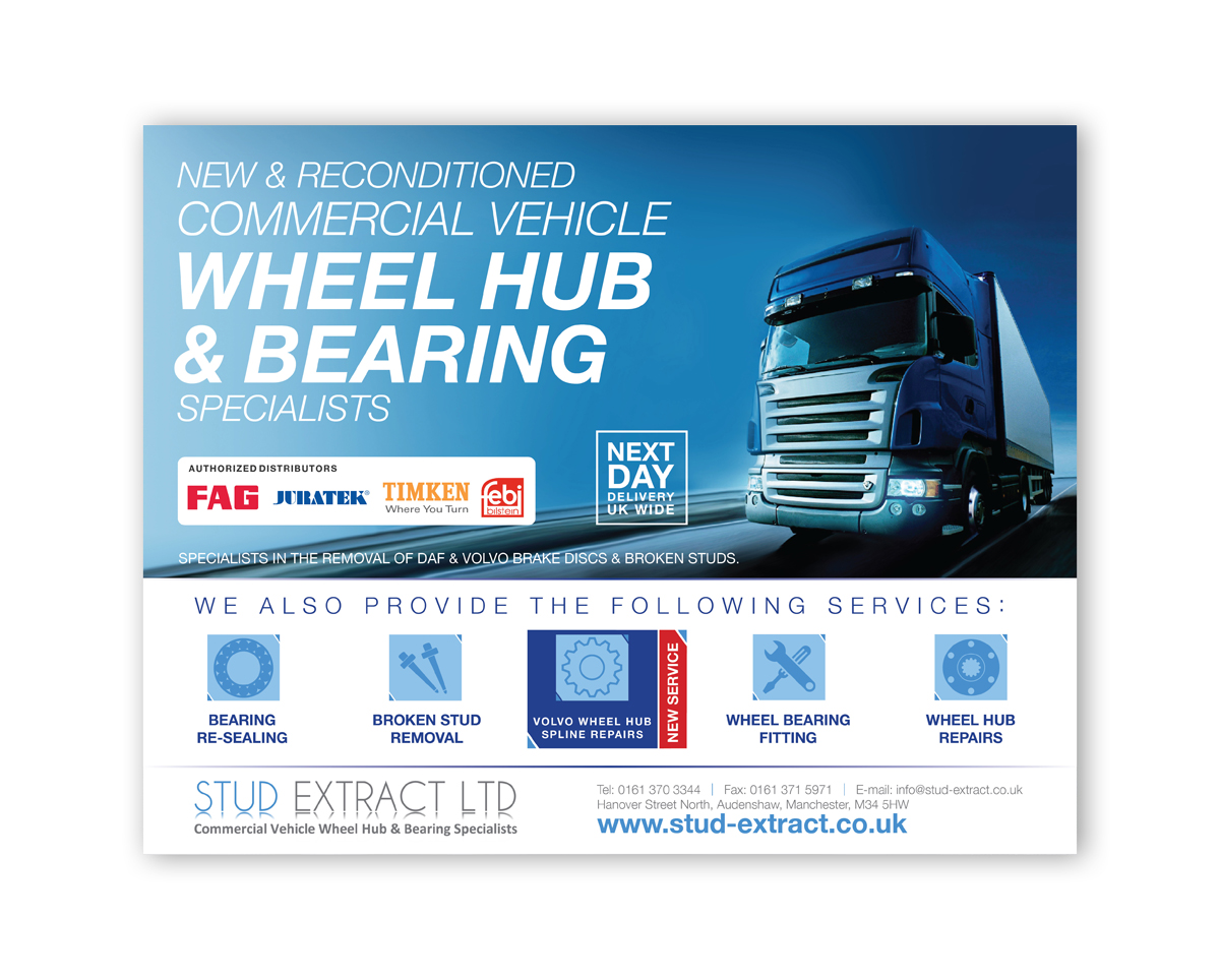 Design Publicitaire par RC Agency pour CV Hubs & Bearings Ltd | Design #4245483