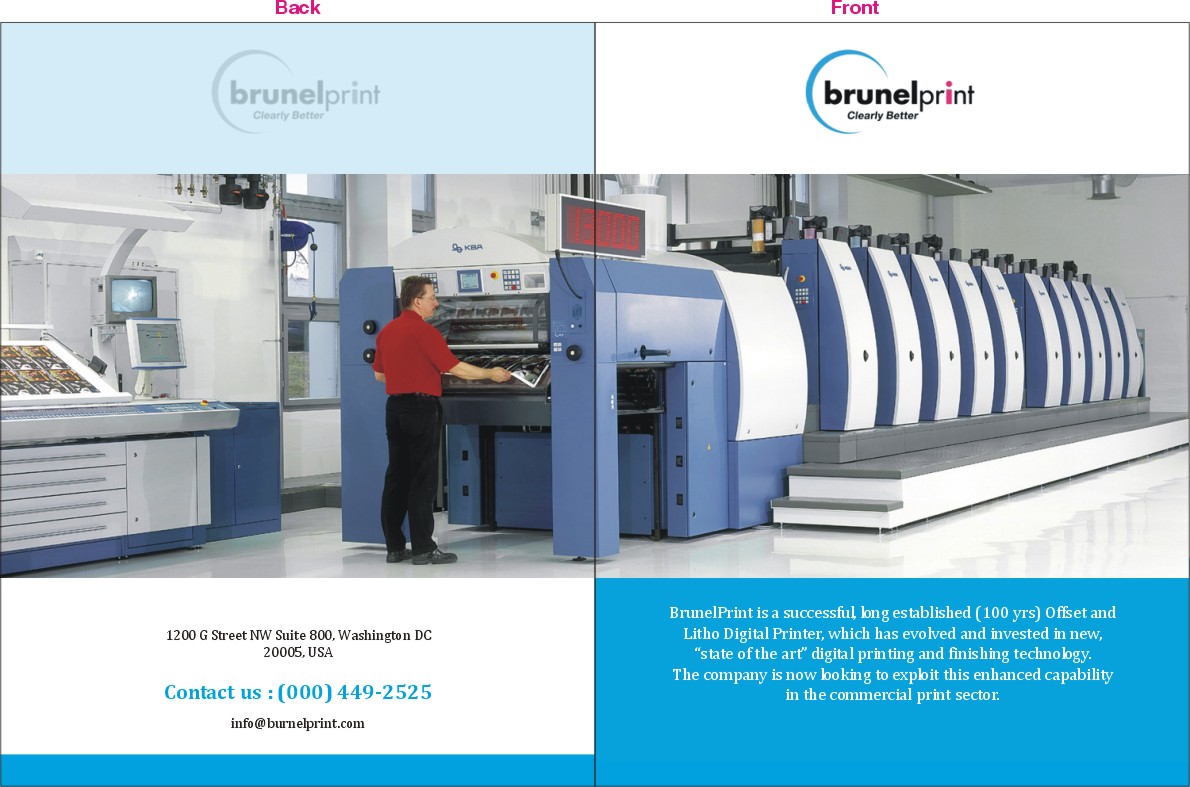 Broschüren-Design von sajidahmed_pirzada für Brunel Print | Design #4260309