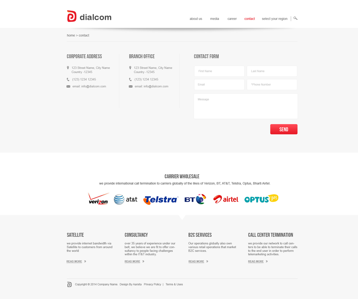 Wordpress Design by aarsita for Dialcom, Inc. | Design #4323001
