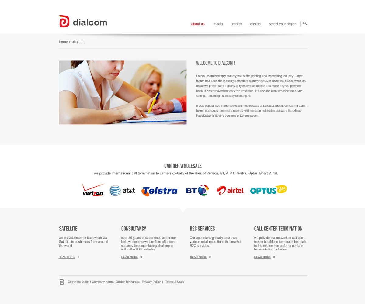 Wordpress Design by aarsita for Dialcom, Inc. | Design #4323009