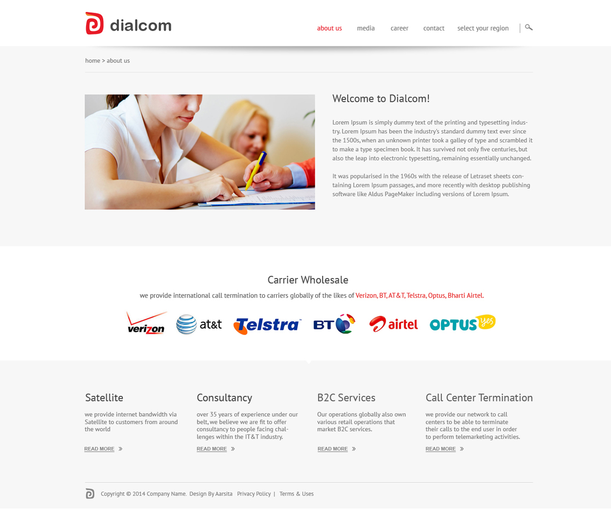 Wordpress Design by aarsita for Dialcom, Inc. | Design #4470088