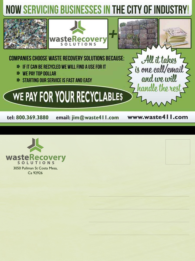 Postkarten-Design von UrbainFX für Waste Recovery Solutions | Design #4299636