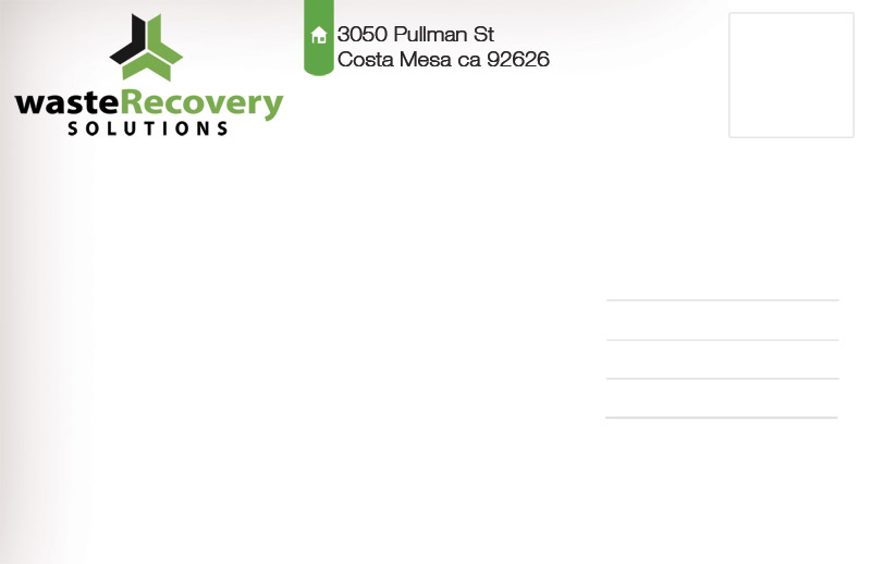 Postkarten-Design von alessandroevge für Waste Recovery Solutions | Design #4269733