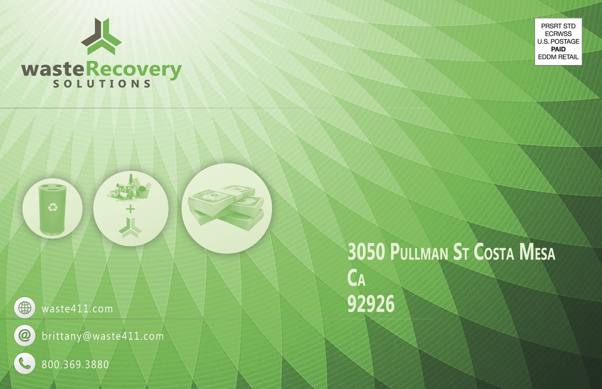 Postkarten-Design von RolandT für Waste Recovery Solutions | Design #4236467