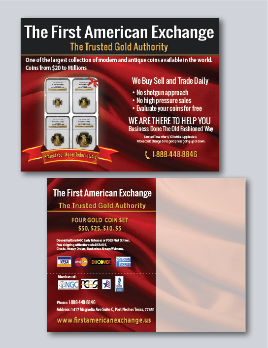 Postcard Design by alex989 for The First American Exchange | Design #4196360