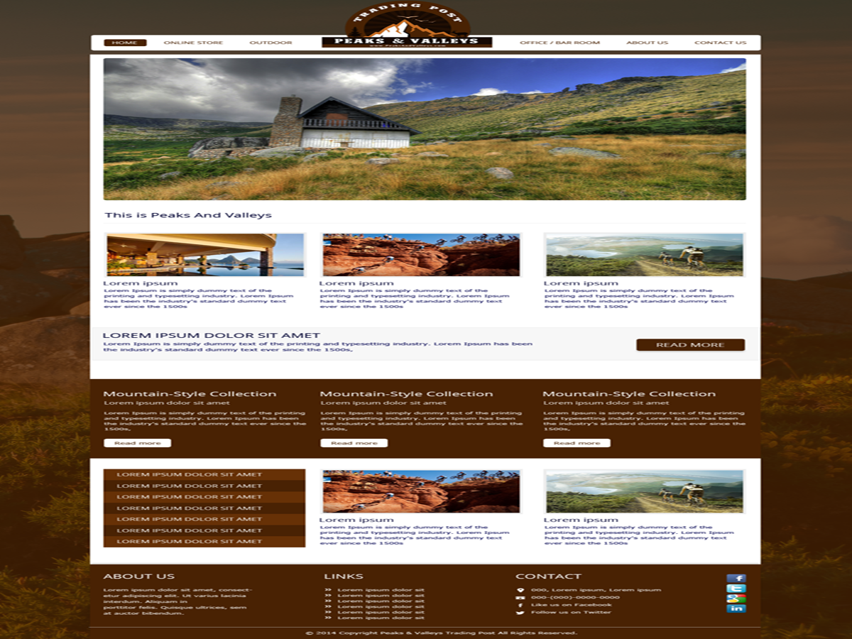 Web Design par GlobalTech pour Peaks & Valleys Trading Post | Design #4213237