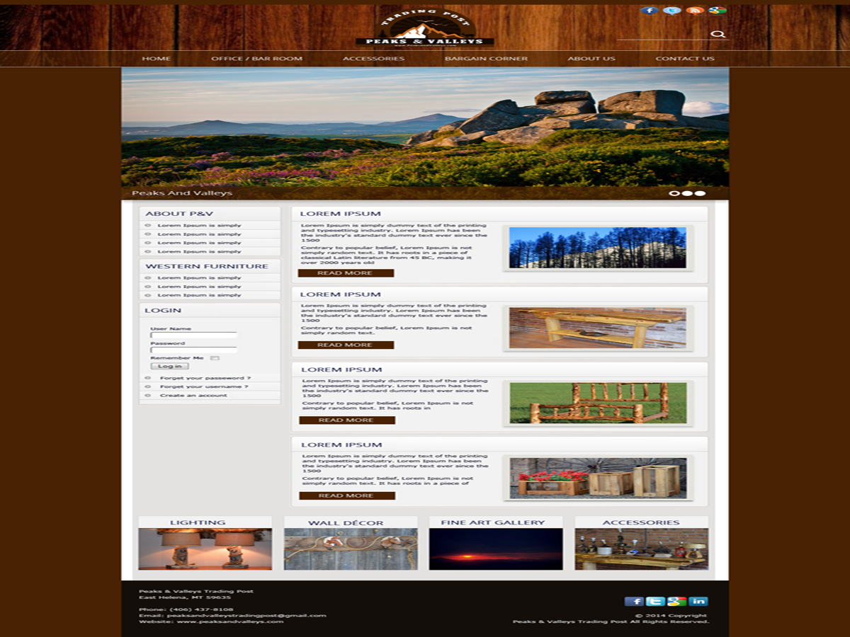 Web Design par GlobalTech pour Peaks & Valleys Trading Post | Design #4213239