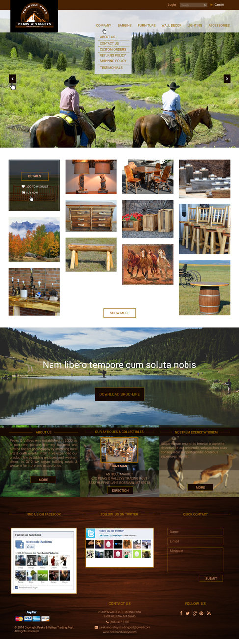 Web-Design von Da Miracle für Peaks & Valleys Trading Post | Design #4234866