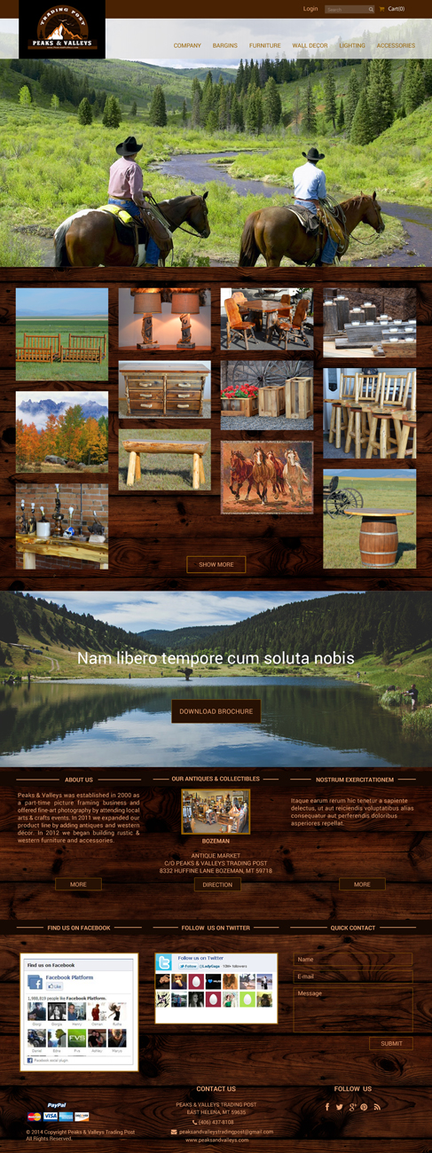 Web-Design von Da Miracle für Peaks & Valleys Trading Post | Design #4250766