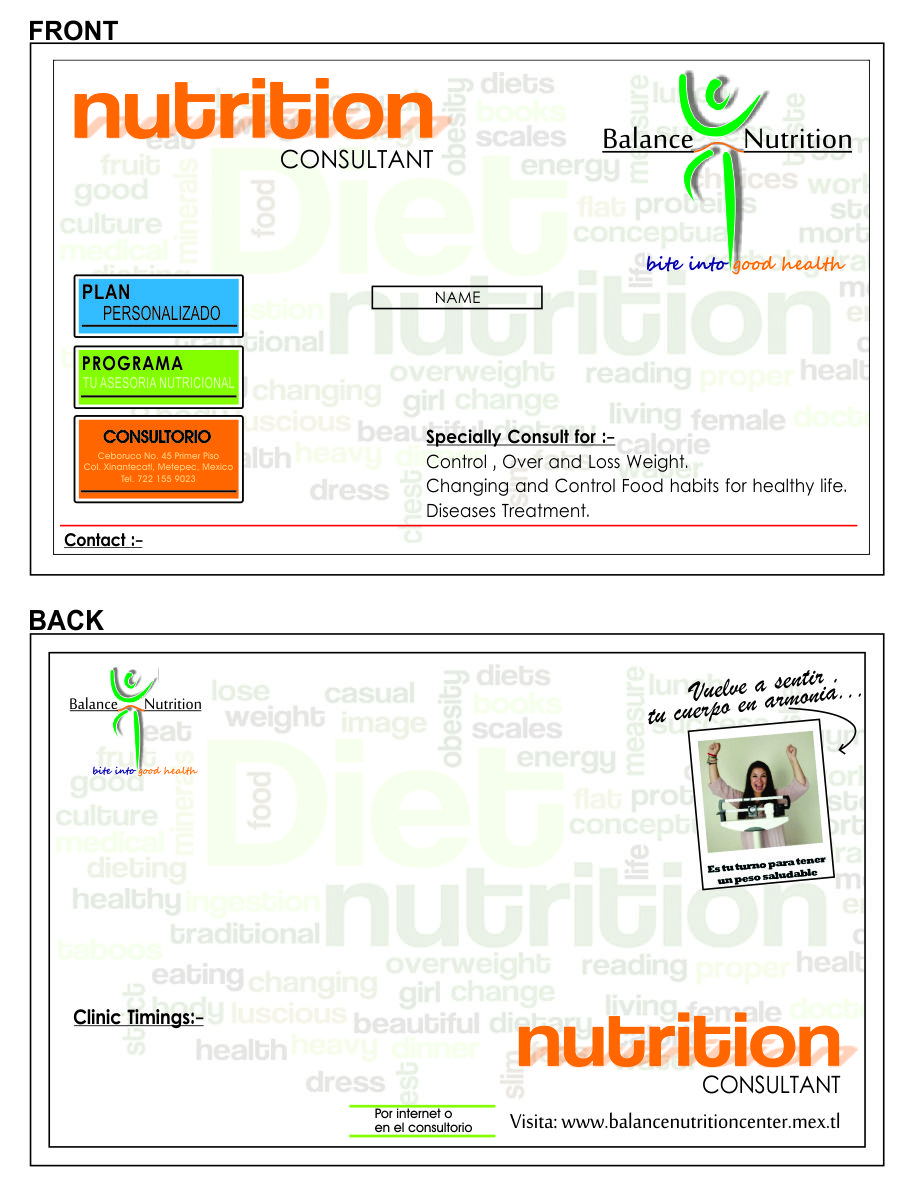 Business Card Design by Nylo Media for Balance Nutricion | Design #4196573