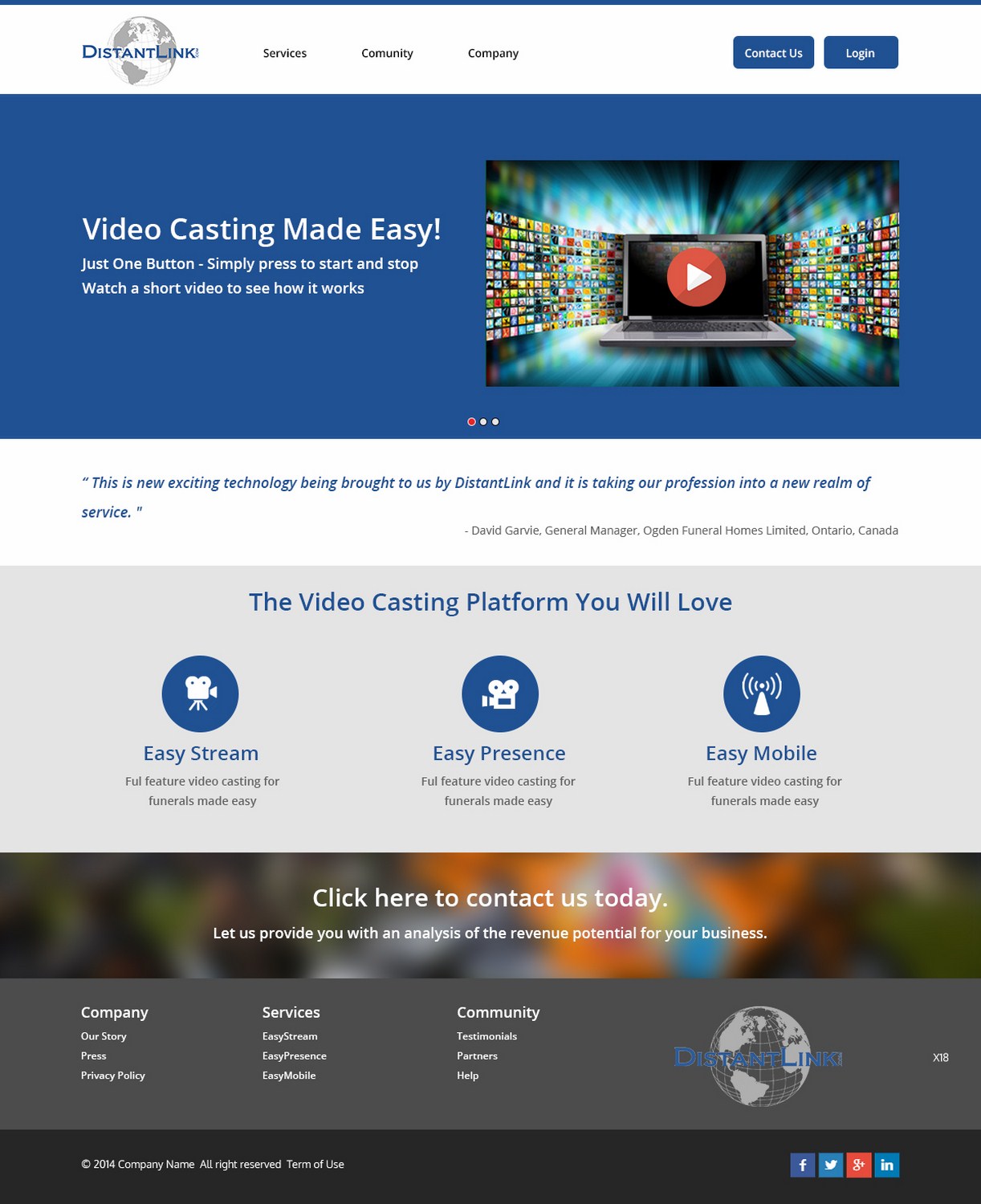 Web Design by pb for DistantLink Mobile Video Conferencing & Telecommunications Inc. | Design #4220538