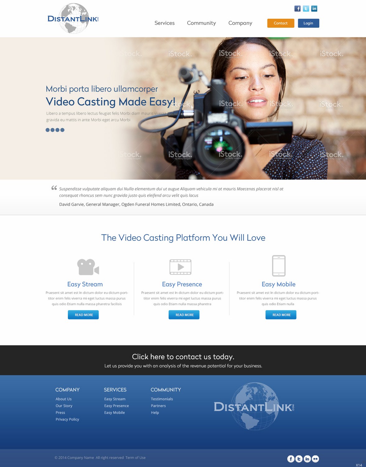 Web Design by pb for DistantLink Mobile Video Conferencing & Telecommunications Inc. | Design #4220541