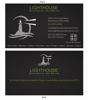 Business Card Design by waxpaper91 for Lighthouse Motorsports and Marine | Design: #4200068
