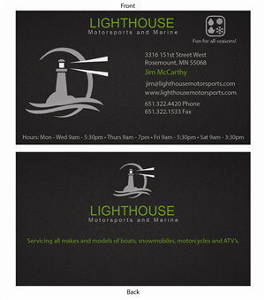 Business Card Design by waxpaper91 for Lighthouse Motorsports and Marine | Design: #4200069