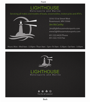 Business Card Design by waxpaper91 for Lighthouse Motorsports and Marine | Design: #4200071