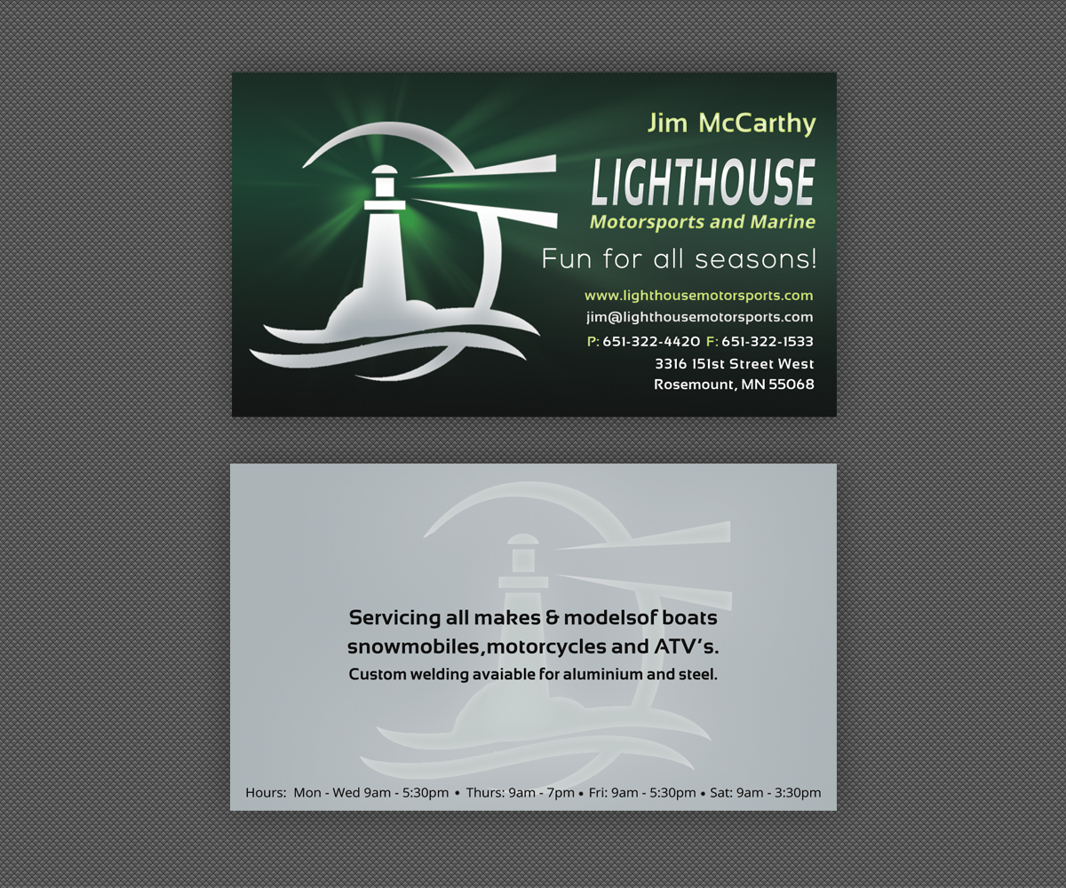 Business Card Design by Ethien for Lighthouse Motorsports and Marine | Design #4195910