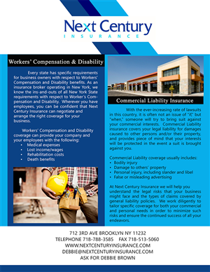 Diseño de Flyer por Tlvs Murthy para Next Century Insurance | Diseño: #4195704