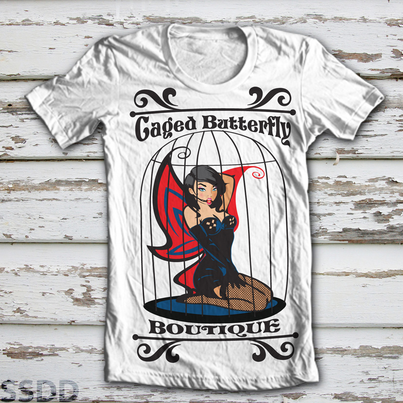 T-shirt Design by SSDD for Caged Butterfly Boutique | Design #4216433