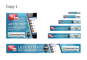 Web and Mobile banner ad designs for itzme