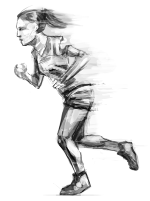 Unique cartoon sketch illustration of runner needed!