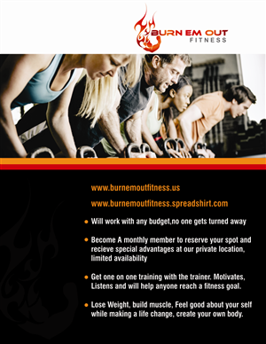 Burn Em Out Fitness: Personal Training | Diseño de Flyer por cb1318