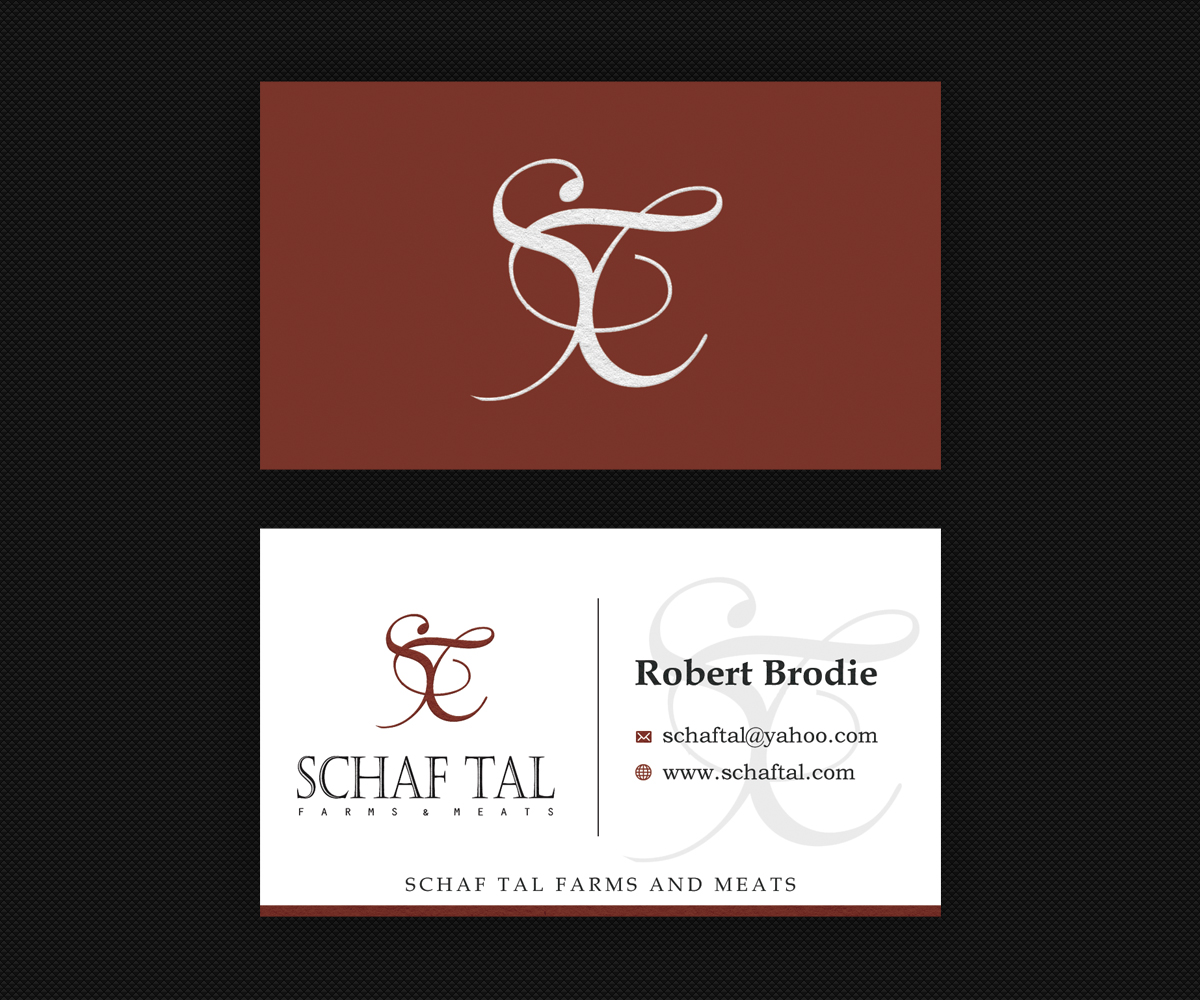 Business Card Design by Ethien for Schaf Tal Farms / Schaf Tal Meats | Design #4276618