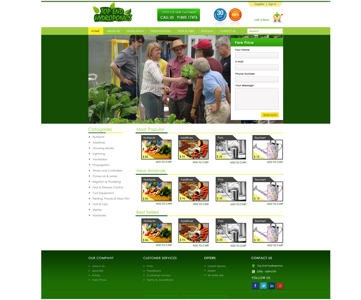 Diseño Web por veeranath para Top End Hydroponics | Diseño #4293398