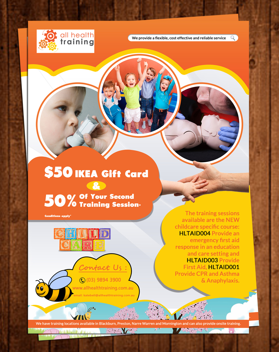 Flyer Design by ESolz Technologies for All Health Training | Design #4207212