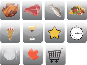 phone app icons for recipes | Icon Design by HyperTime Studio