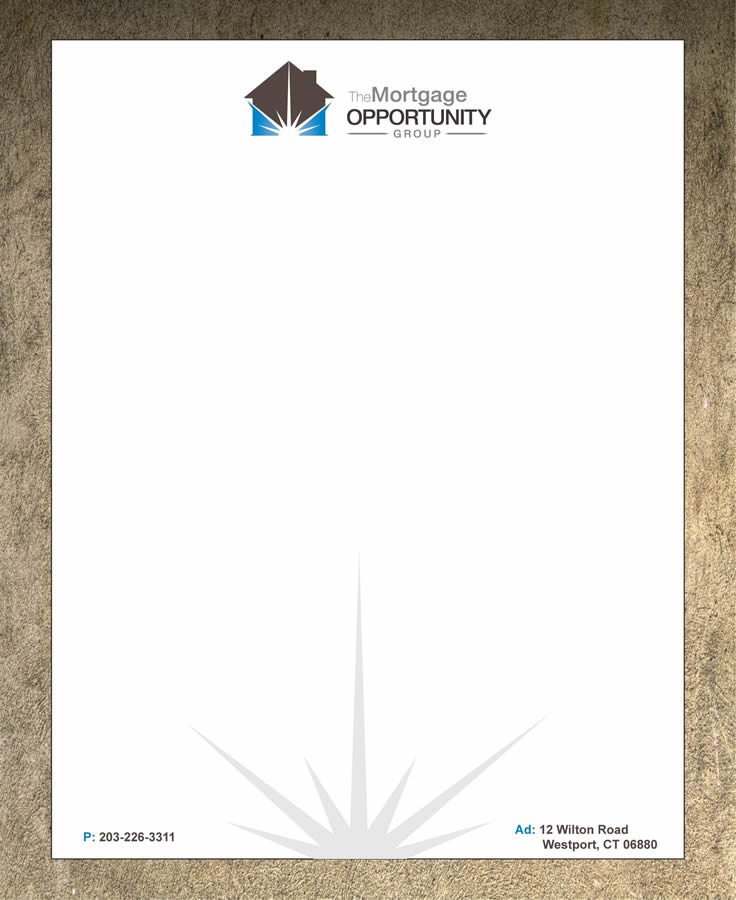Letterhead Design by Sandy1155 for The Mortgage Opportunity Group | Design #4218551