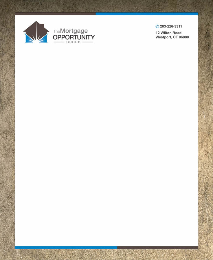 Letterhead Design by Sandy1155 for The Mortgage Opportunity Group | Design #4218567