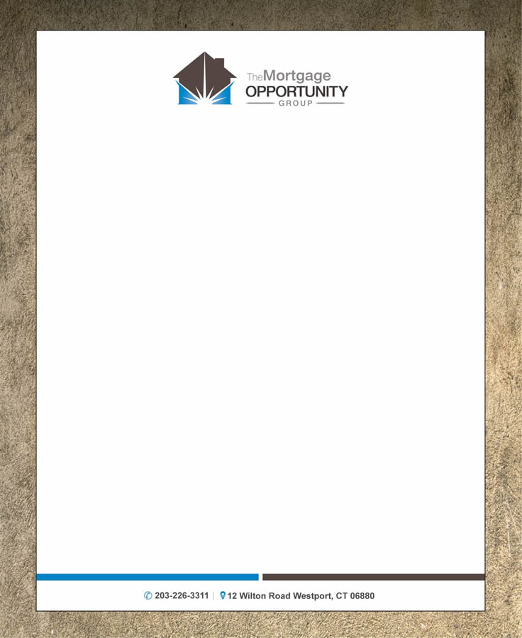 Letterhead Design by Sandy1155 for The Mortgage Opportunity Group | Design #4218576