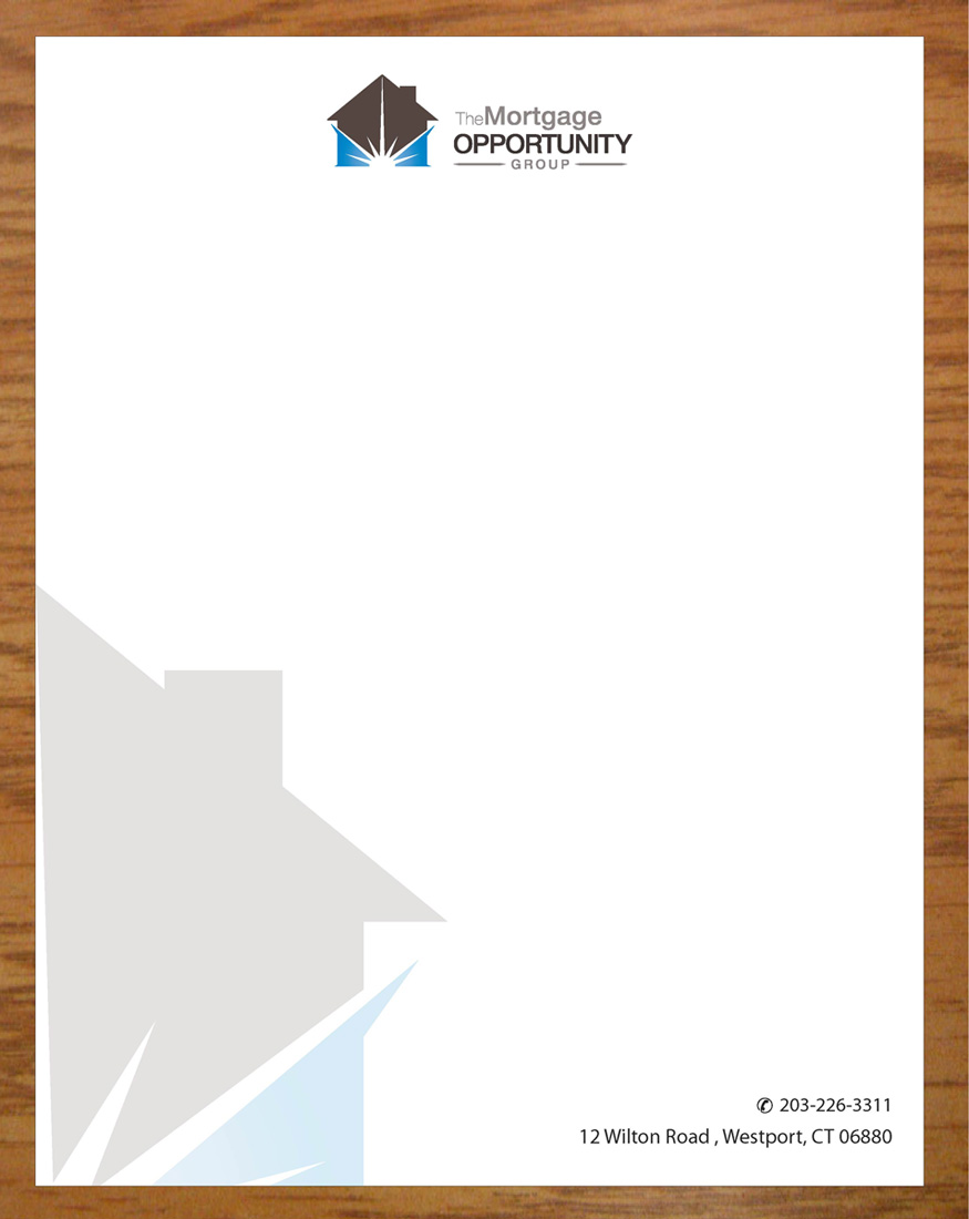 Diseño de Membrete por Joy16589 para The Mortgage Opportunity Group | Diseño #4214618