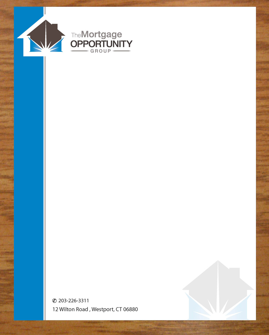 Letterhead Design by Joy16589 for The Mortgage Opportunity Group | Design #4214634