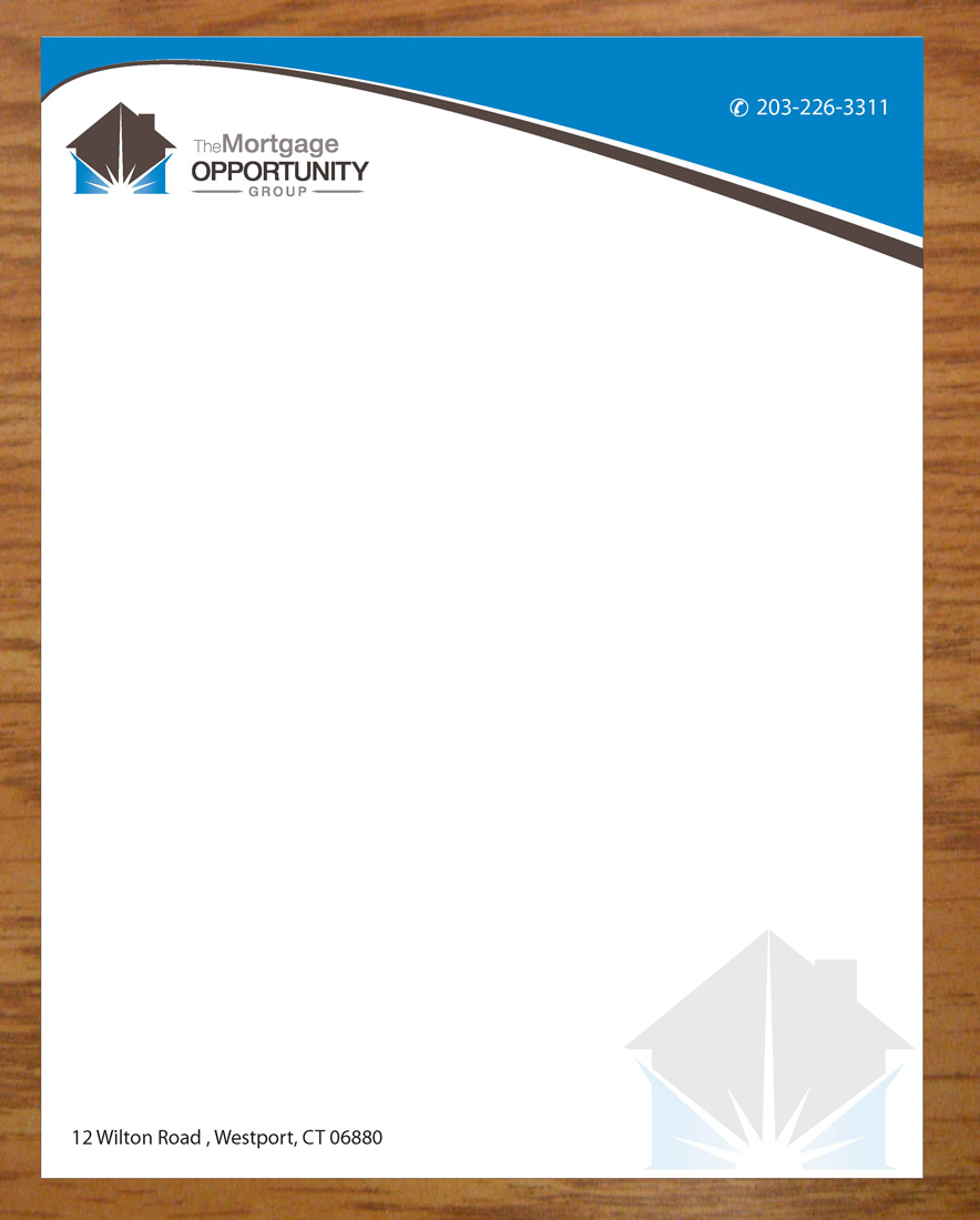 Letterhead Design by Joy16589 for The Mortgage Opportunity Group | Design #4214661