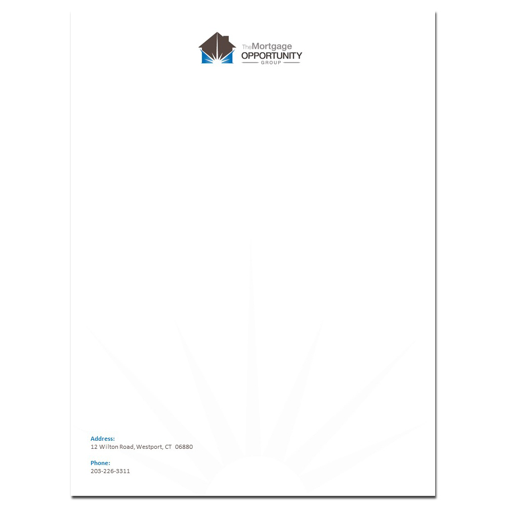 Letterhead Design by janoliver for The Mortgage Opportunity Group | Design #4276531
