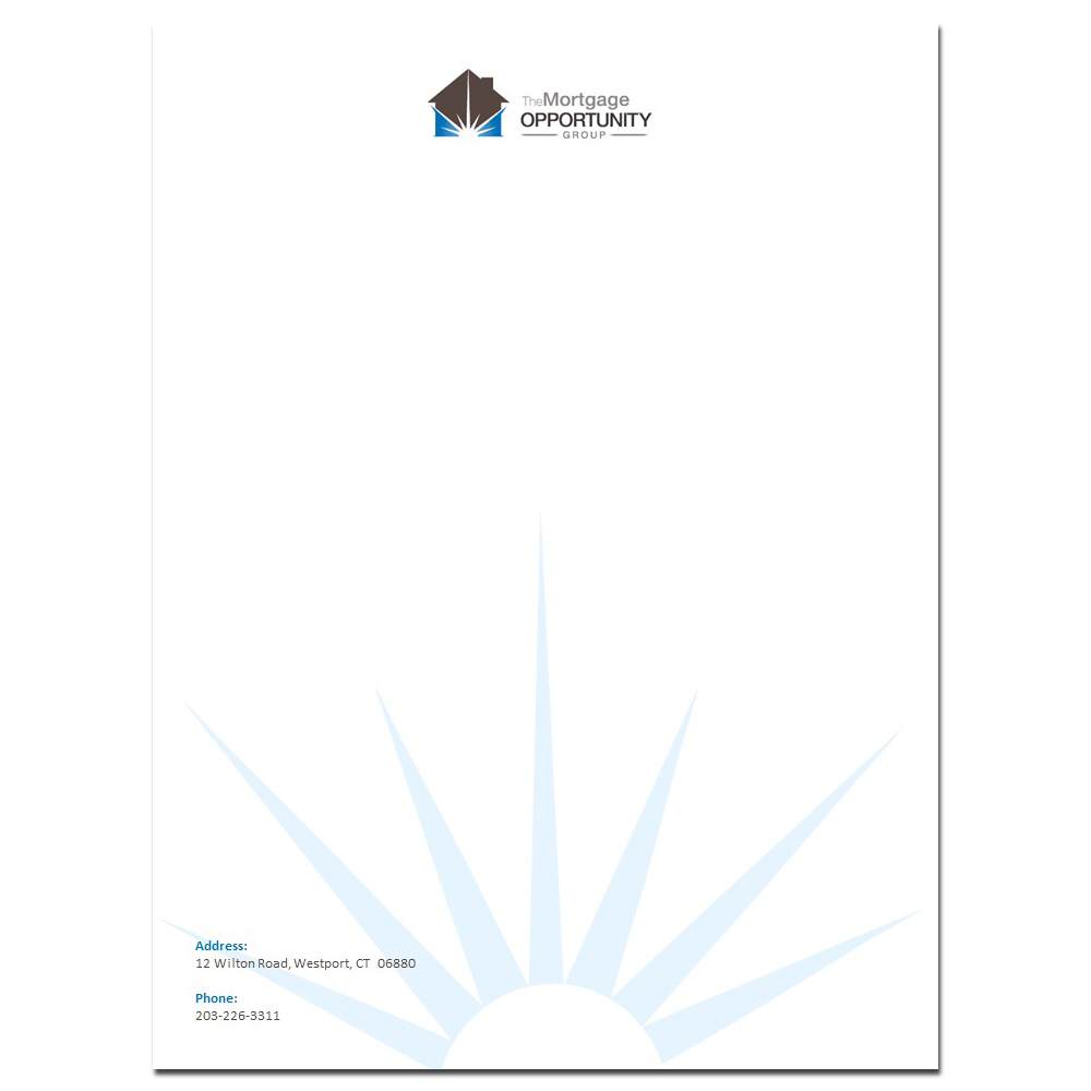 Letterhead Design by janoliver for The Mortgage Opportunity Group | Design #4276532