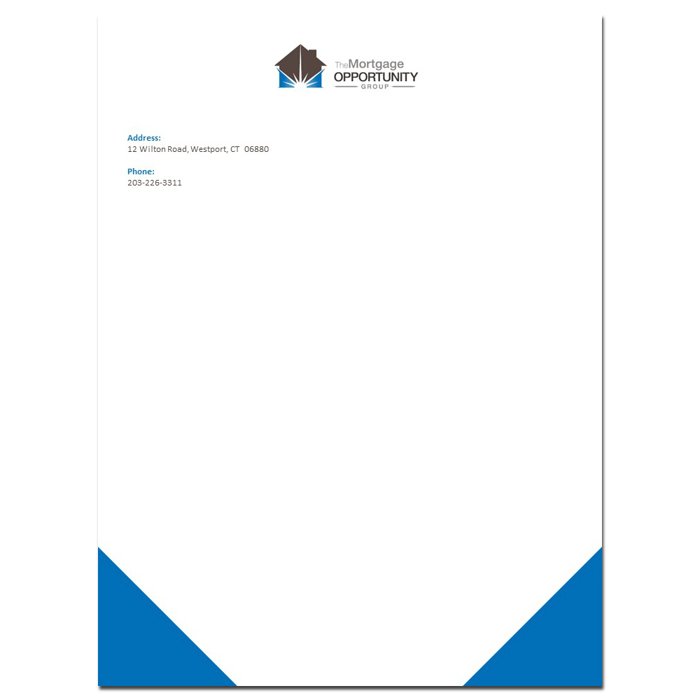 Letterhead Design by janoliver for The Mortgage Opportunity Group | Design #4276535
