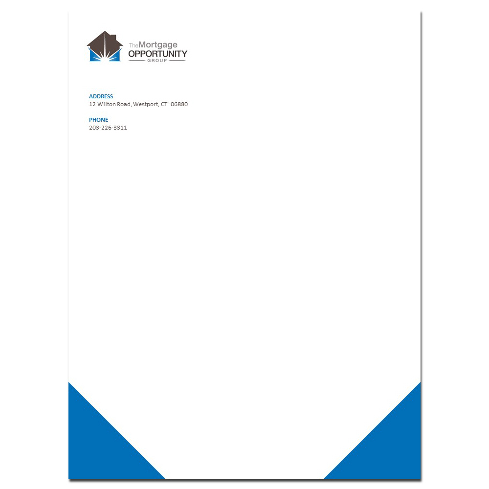 Diseño de Membrete por janoliver para The Mortgage Opportunity Group | Diseño #4276542