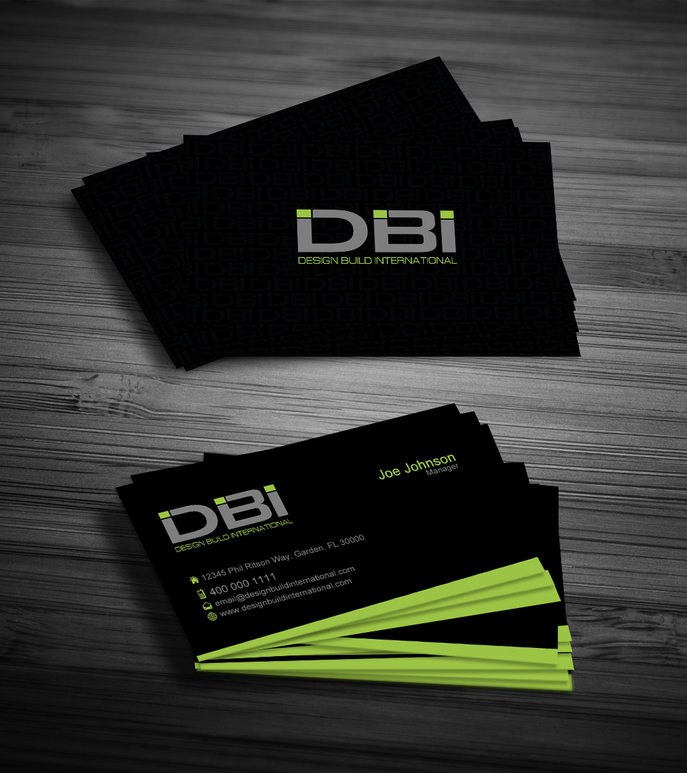 Visitenkarten-Design von diRtY.EMM für Design Build International, Inc | Design #1190783