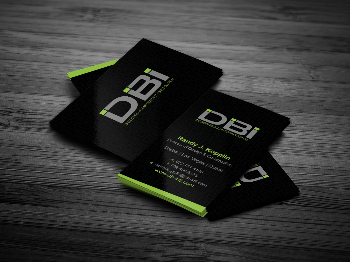 Business Card Design by diRtY.EMM for Design Build International, Inc | Design #1200383