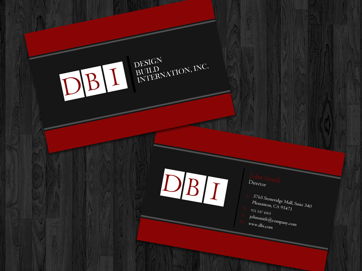 Visitenkarten-Design von Straw Hat für Design Build International, Inc | Design #1197710