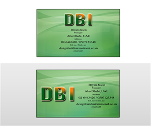Business Card Design by BJY for Design Build International, Inc | Design: #1199970